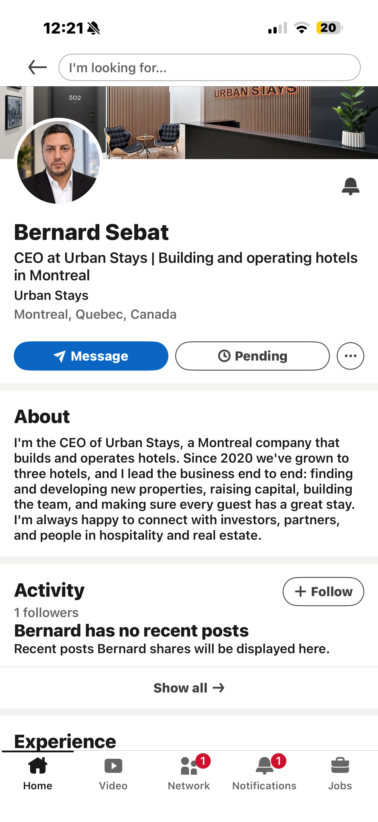 Bernard Sebat, CEO of Urban Stays
